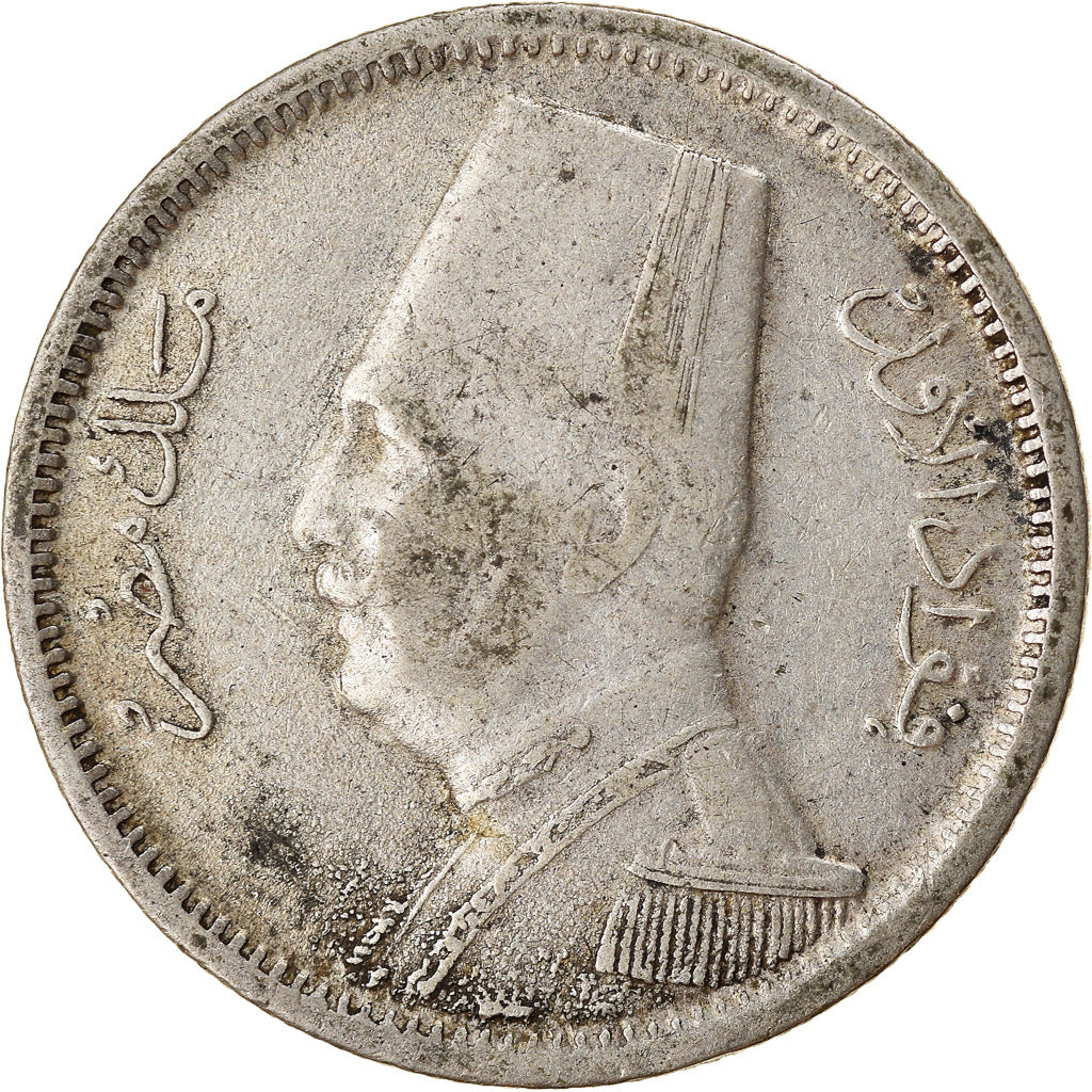 Münze, Ägypten, Fuad I, 2 Piastres, 1929, British Royal Mint, S+, Silber