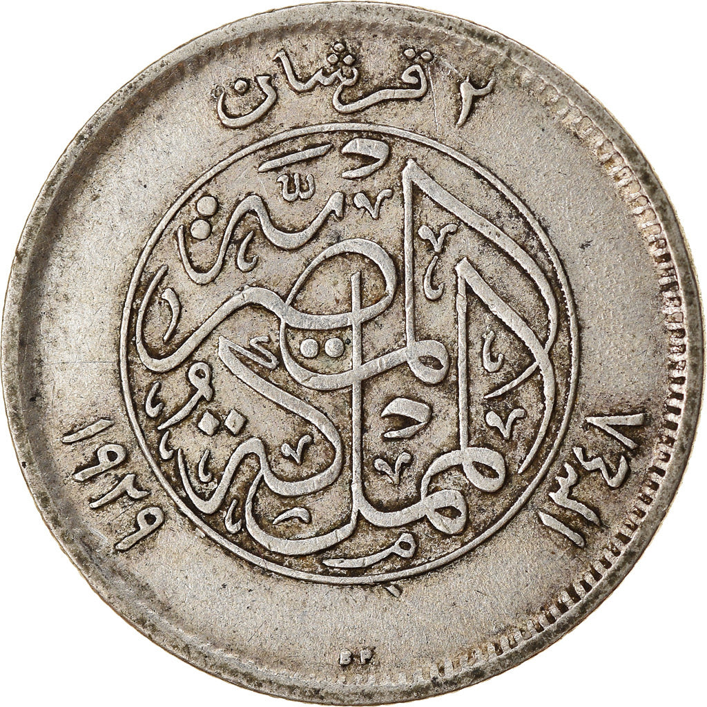 Münze, Ägypten, Fuad I, 2 Piastres, 1929, British Royal Mint, S+, Silber