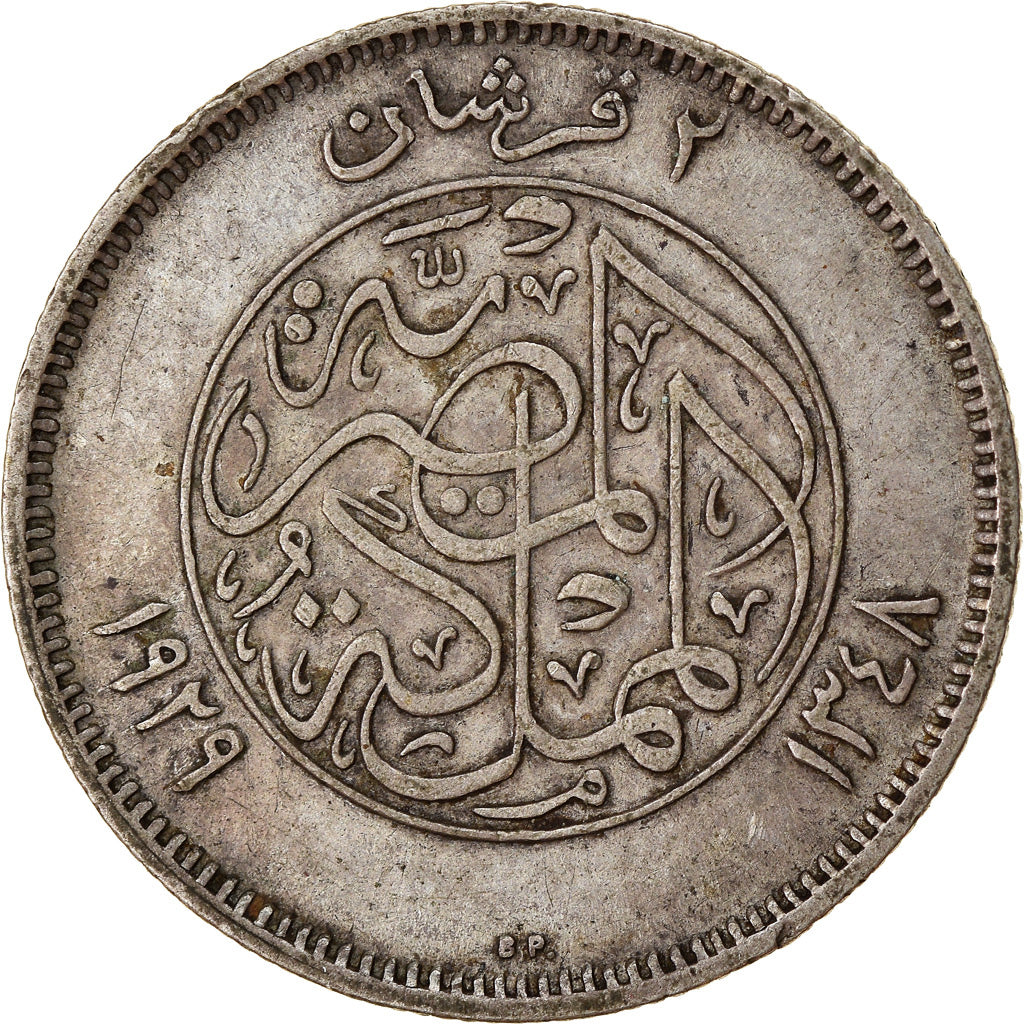 Monnaie, Égypte, Fuad I, 2 Piastres, 1929, British Royal Mint, TB+, Argent