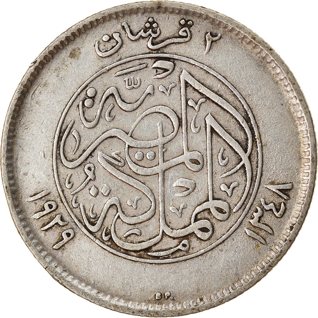Moneta, Egitto, Fuad I, 2 Piastres, 1929, British Royal Mint, MB+, Argento