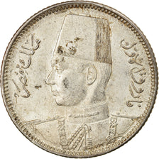 Coin, Egypt, Farouk, 2 Piastres, 1937, British Royal Mint, EF(40-45), Silver