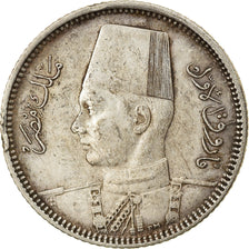 Coin, Egypt, Farouk, 2 Piastres, 1937, British Royal Mint, EF(40-45), Silver