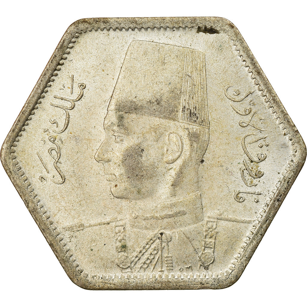 Moneta, Egitto, Farouk, 2 Piastres, 1944, British Royal Mint, BB, Argento