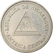 Moneta, Nicaragua, 5 Cordobas, 1997, BB, Acciaio ricoperto in nichel, KM:90