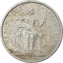Moeda, Nova Caledónia, 2 Francs, 1971, Paris, EF(40-45), Alumínio, KM:9