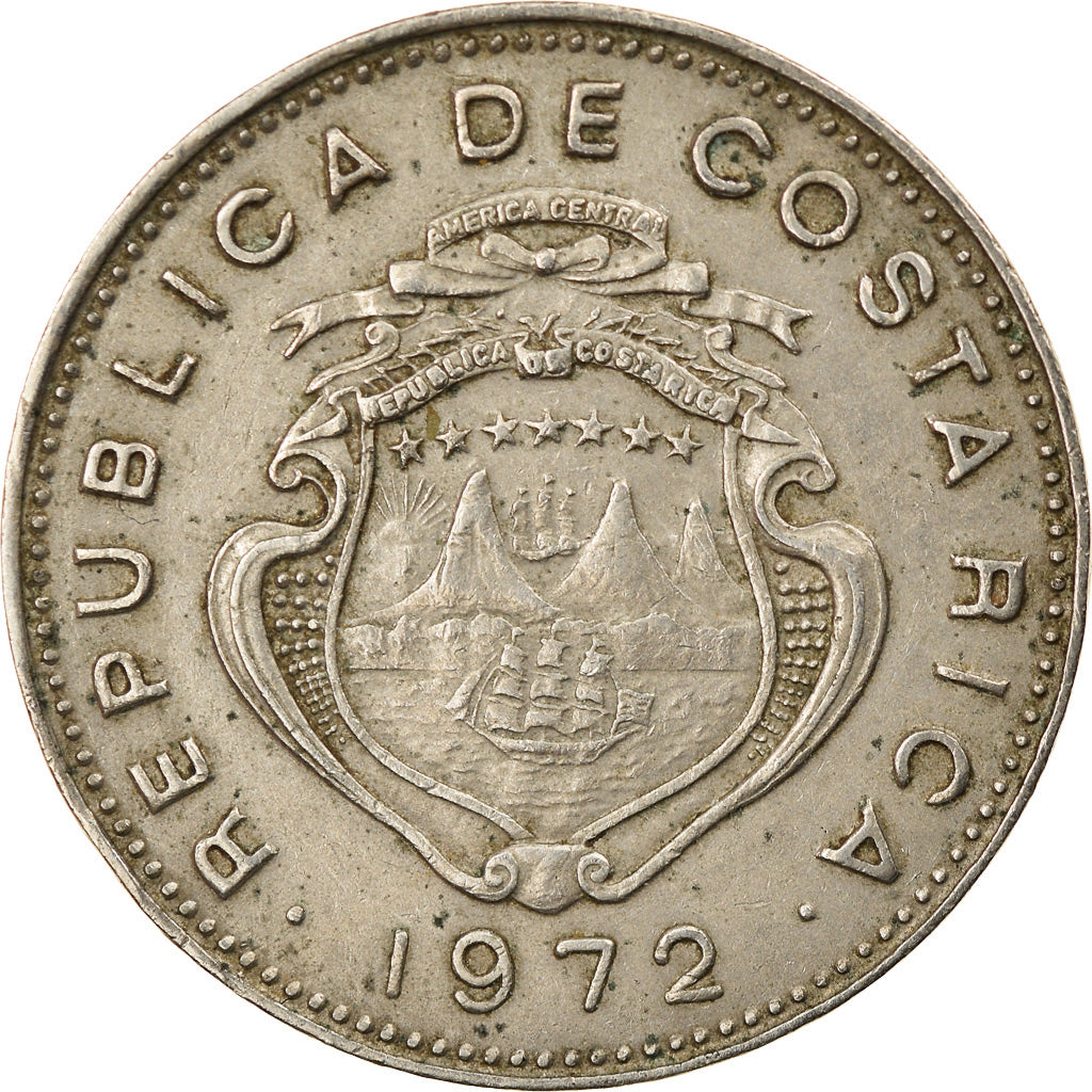 Moeda, Costa Rica, 50 Centimos, 1972, EF(40-45), Cobre-níquel, KM:189.2