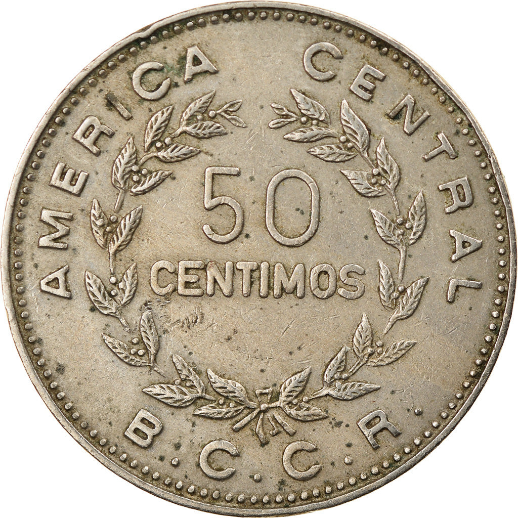 Moeda, Costa Rica, 50 Centimos, 1972, EF(40-45), Cobre-níquel, KM:189.2