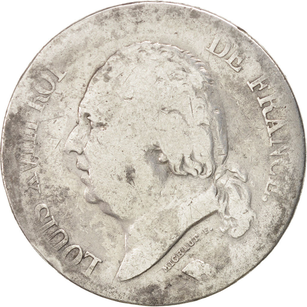 FRANCE Louis XVIII 5 Francs 1824 Lille KM:711.13 VF(20-25) Silver Gadoury:614