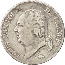 Moneta, Francia, Louis XVIII, Louis XVIII, 5 Francs, 1823, Lille, MB+, Argento
