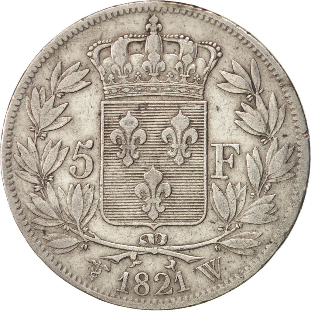 Coin, France, Louis XVIII, Louis XVIII, 5 Francs, 1821, Lille, EF(40-45)