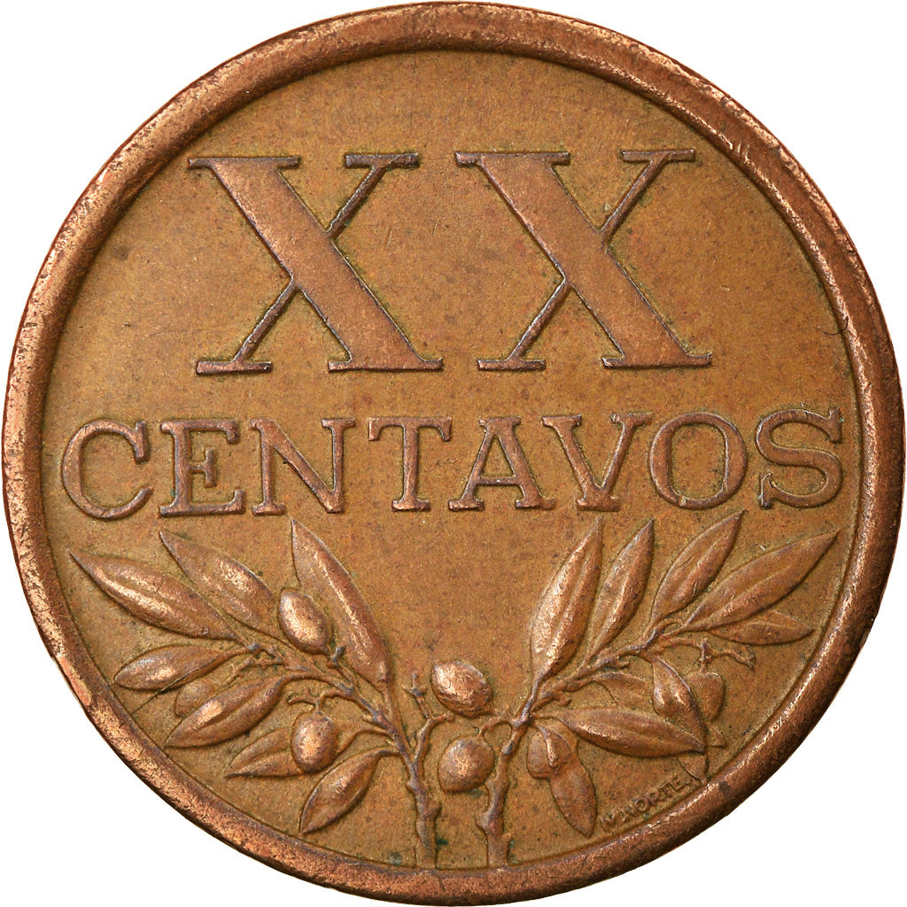 Münze, Portugal, 20 Centavos, 1965, SS, Bronze, KM:584