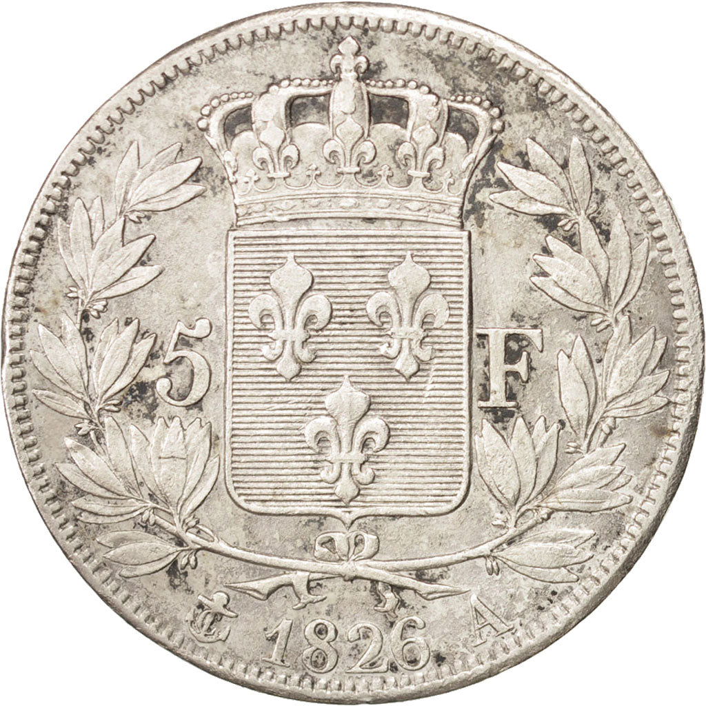 FRANCE Charles X 5 Francs 1826 Paris KM:720.1 EF(40-45) Silver Gadoury:643