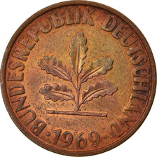 Monnaie, République fédérale allemande, 2 Pfennig, 1969, Hambourg, TTB