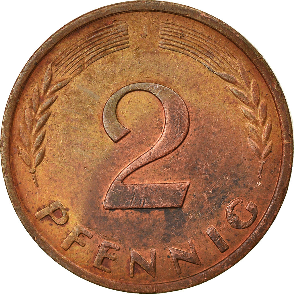 Monnaie, République fédérale allemande, 2 Pfennig, 1969, Hambourg, TTB