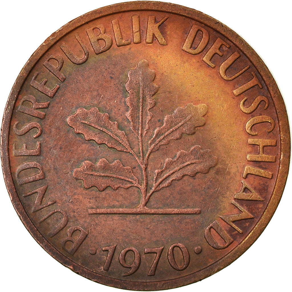 Münze, Bundesrepublik Deutschland, Pfennig, 1970, Stuttgart, SS, Copper Plated