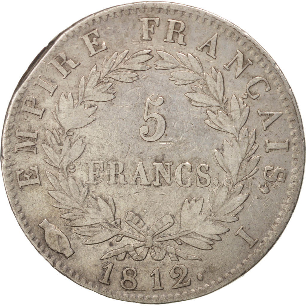 Coin, France, Napoléon I, 5 Francs, 1812, Limoges, VF(30-35), Silver, KM:694.7