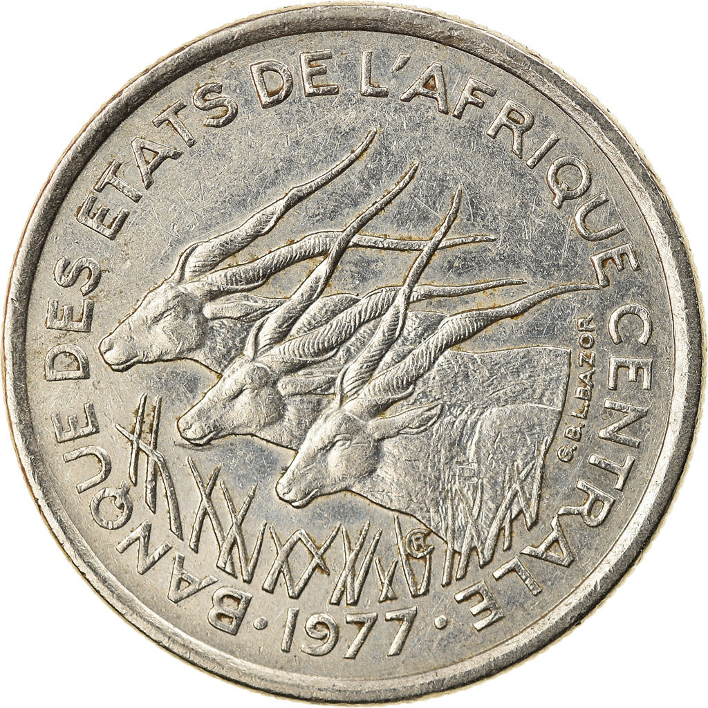Coin, Central African States, 50 Francs, 1977, Paris, EF(40-45), Nickel, KM:11