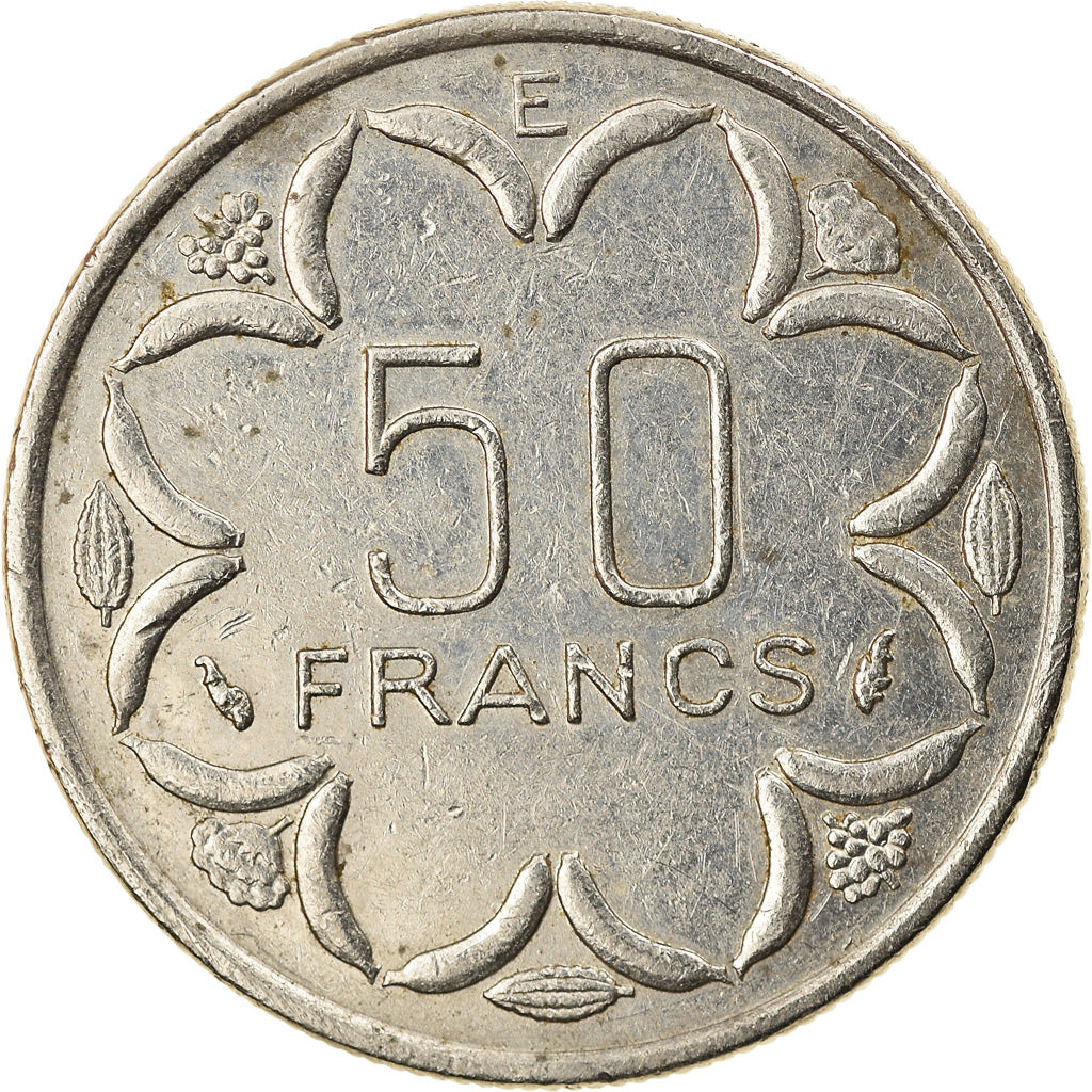Coin, Central African States, 50 Francs, 1977, Paris, EF(40-45), Nickel, KM:11