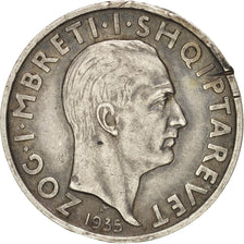 Albania, Frang Ar, 1935, Rome, KM:16, EF(40-45), Silver, 23
