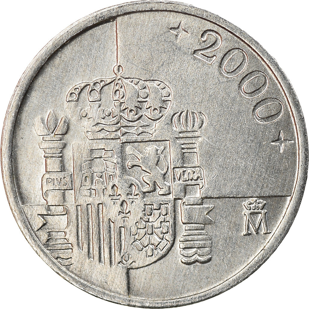 Munten, Spanje, Juan Carlos I, Peseta, 2000, ZF, Aluminium, KM:832
