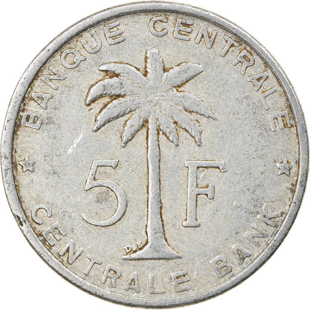 Munten, Belgisch Congo, RUANDA-URUNDI, 5 Francs, 1958, FR, Aluminium, KM:3