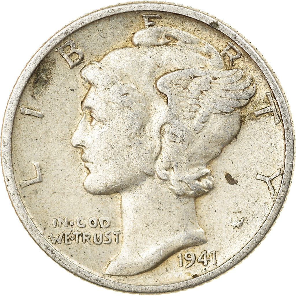 Moneta, Stati Uniti, Mercury Dime, Dime, 1941, U.S. Mint, Denver, MB, Argento