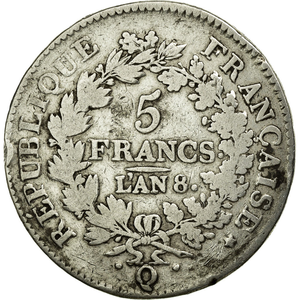 Coin, France, Union et Force, 5 Francs, 1799, Perpignan, VF(20-25), Silver
