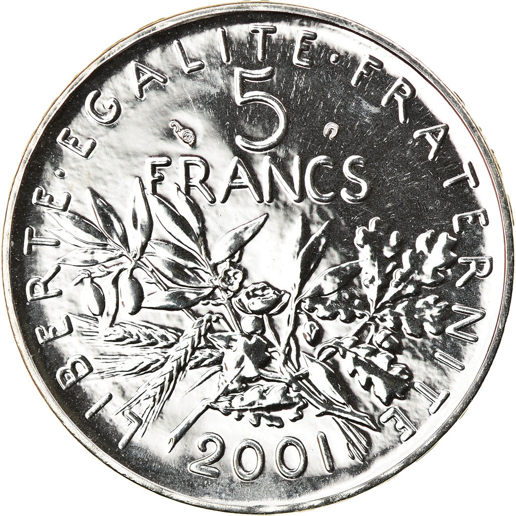 Münze, Frankreich, Semeuse, 5 Francs, 2001, Paris, STGL, Nickel Clad