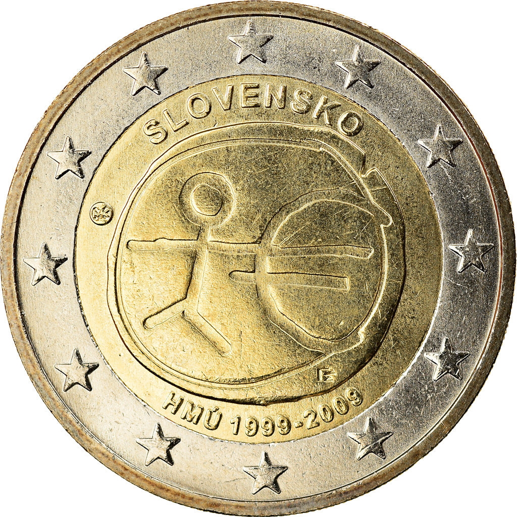 Slowakei, 2 Euro, EMU 10th Anniversary, 2009, STGL, Bi-Metallic, KM:103