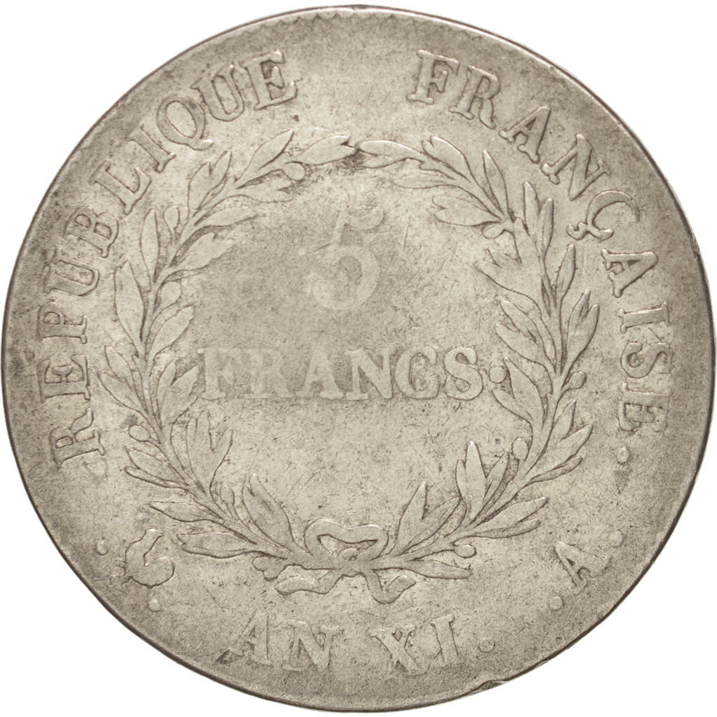 FRANCE, 5 Francs, 1803, Paris, KM:650.1, TB, Silver, Gadoury:577