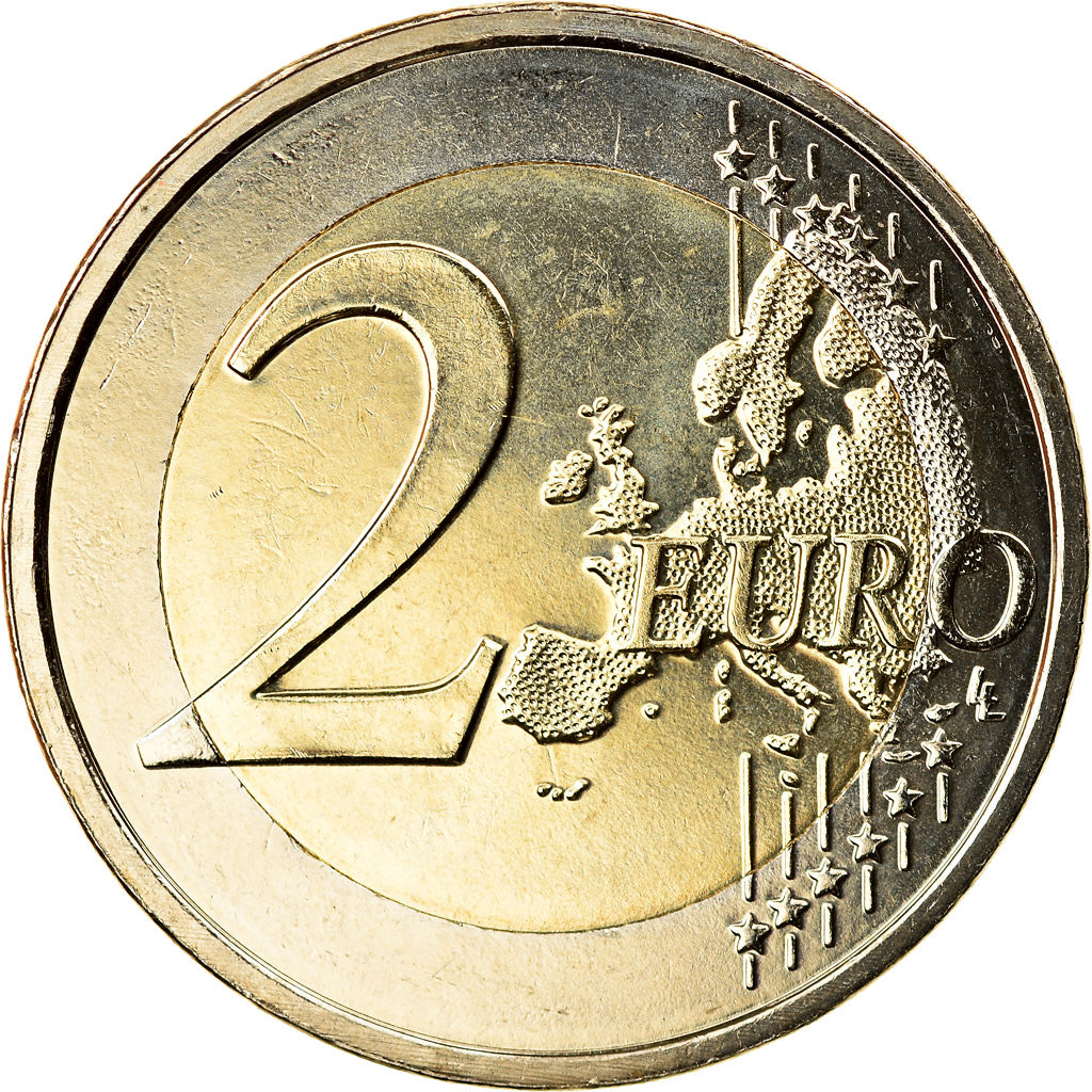 Malta, 2 Euro, E.M.U., 10th Anniversary, 2009, MS(65-70), Bi-Metallic, KM:134