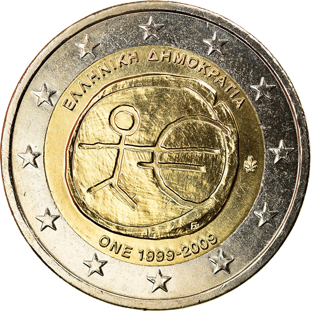 Grecja, 2 Euro, EMU, 2009, MS(65-70), Bimetaliczny