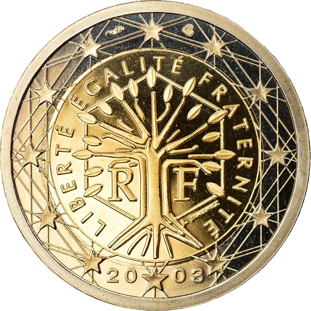Frankreich, 2 Euro, 2003, Proof, STGL, Bi-Metallic, KM:1289