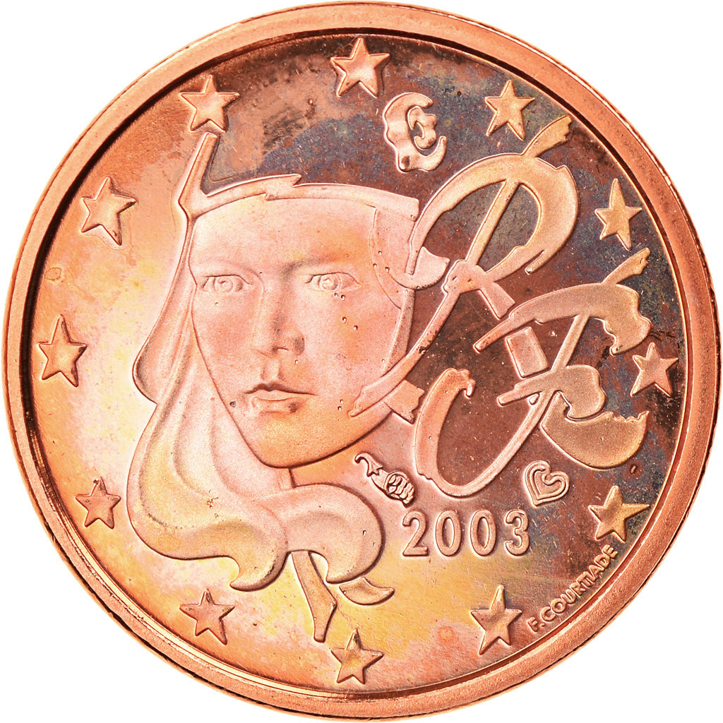 Frankrijk, Euro Cent, 2003, Proof, FDC, Copper Plated Steel, KM:1282