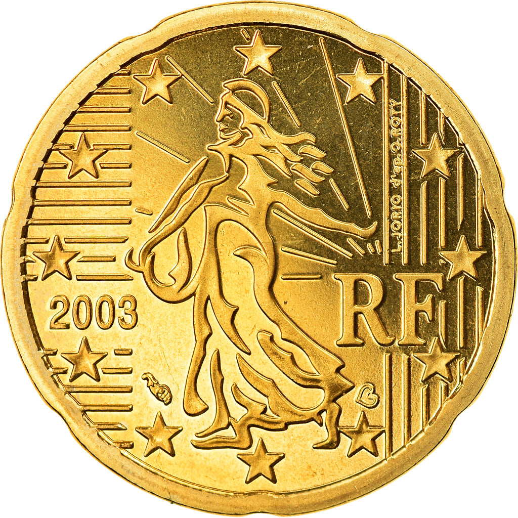 Frankrijk, 20 Euro Cent, 2003, Proof, FDC, Tin, KM:1286