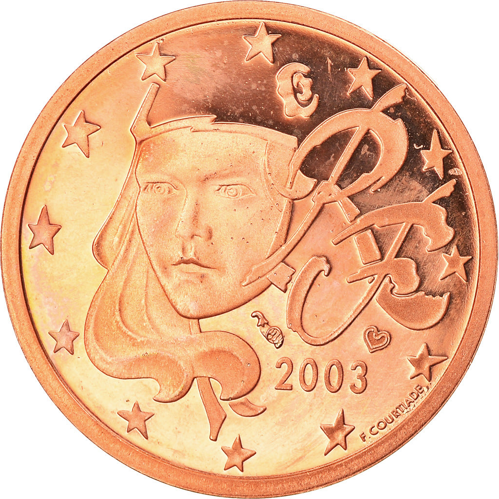 Francia, 2 Euro Cent, 2003, Proof, FDC, Acciaio placcato rame, KM:1283