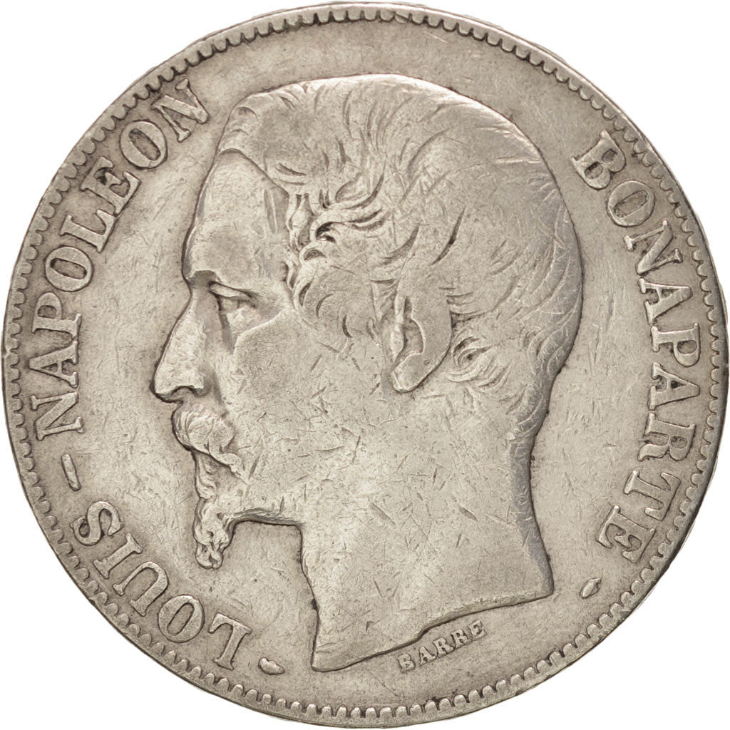 FRANCE, Napoléon III, 5 Francs, 1852, Paris, KM:773.1, VF(20-25), Silver, Ga...