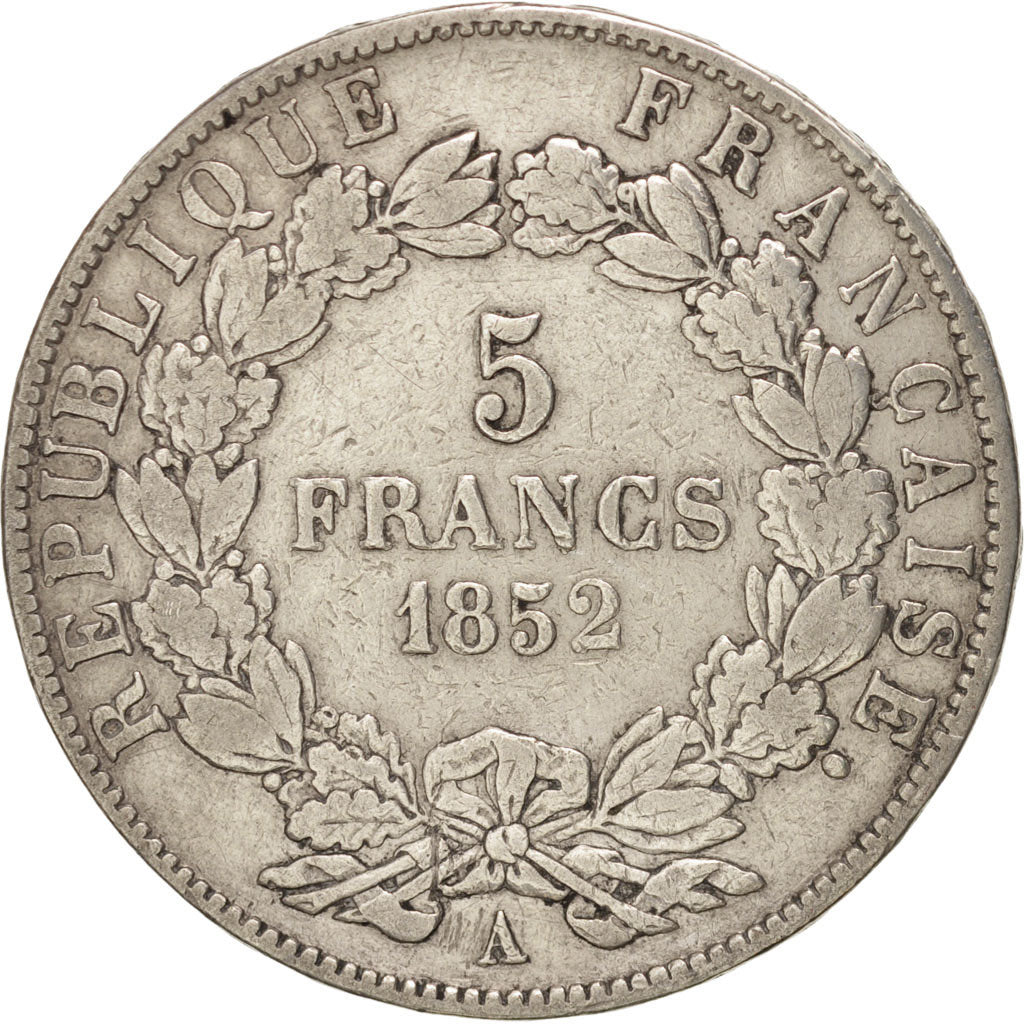 FRANCE, Napoléon III, 5 Francs, 1852, Paris, KM:773.1, VF(20-25), Silver, Ga...