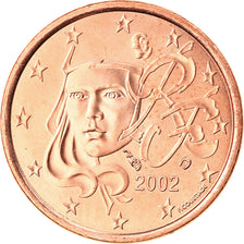 France, Euro Cent, 2002, MS(65-70), Copper Plated Steel, KM:1282