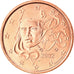 France, Euro Cent, 2002, MS(65-70), Copper Plated Steel, KM:1282