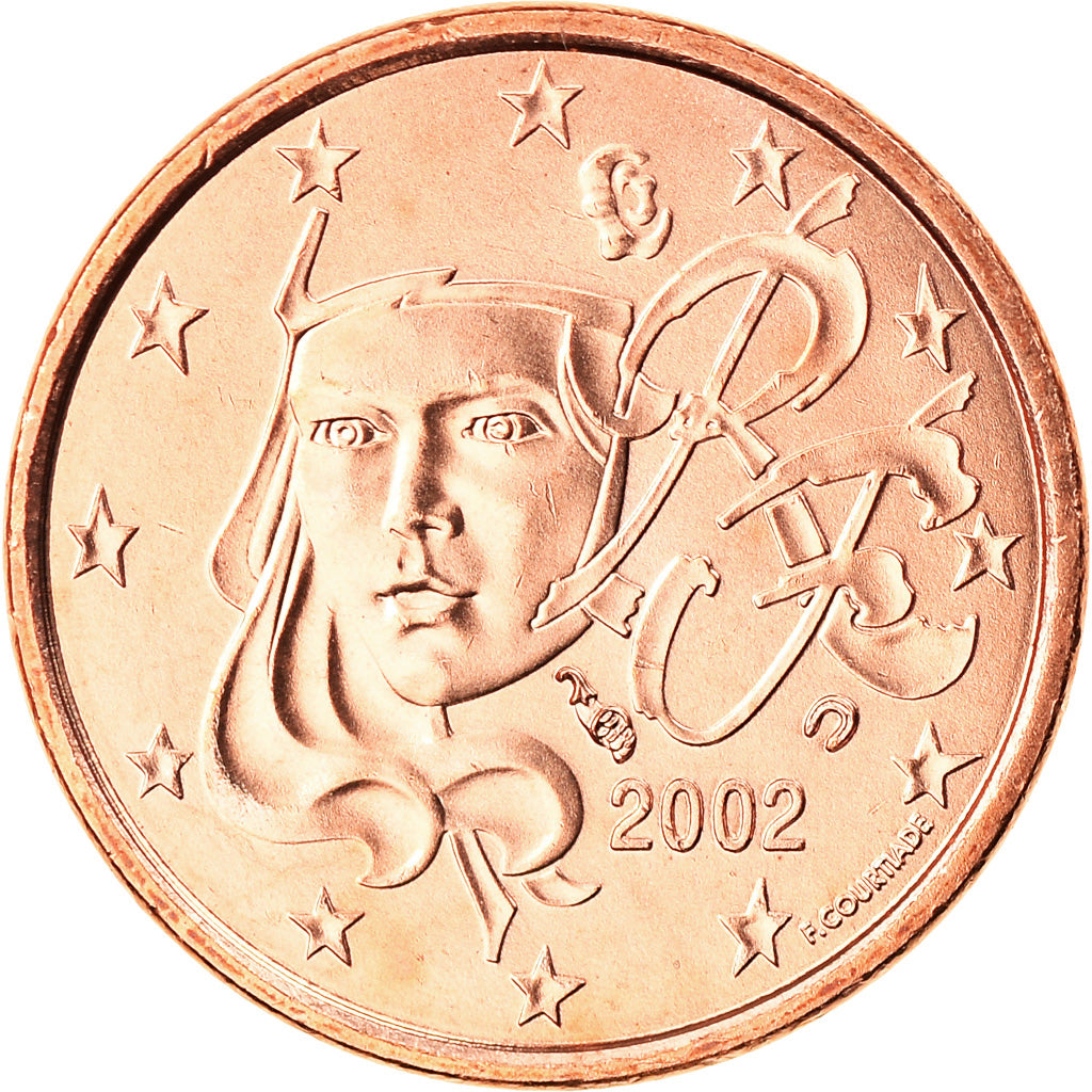 Frankrijk, Euro Cent, 2002, FDC, Copper Plated Steel, KM:1282