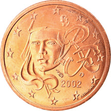 France, 2 Euro Cent, 2002, MS(65-70), Copper Plated Steel, KM:1283
