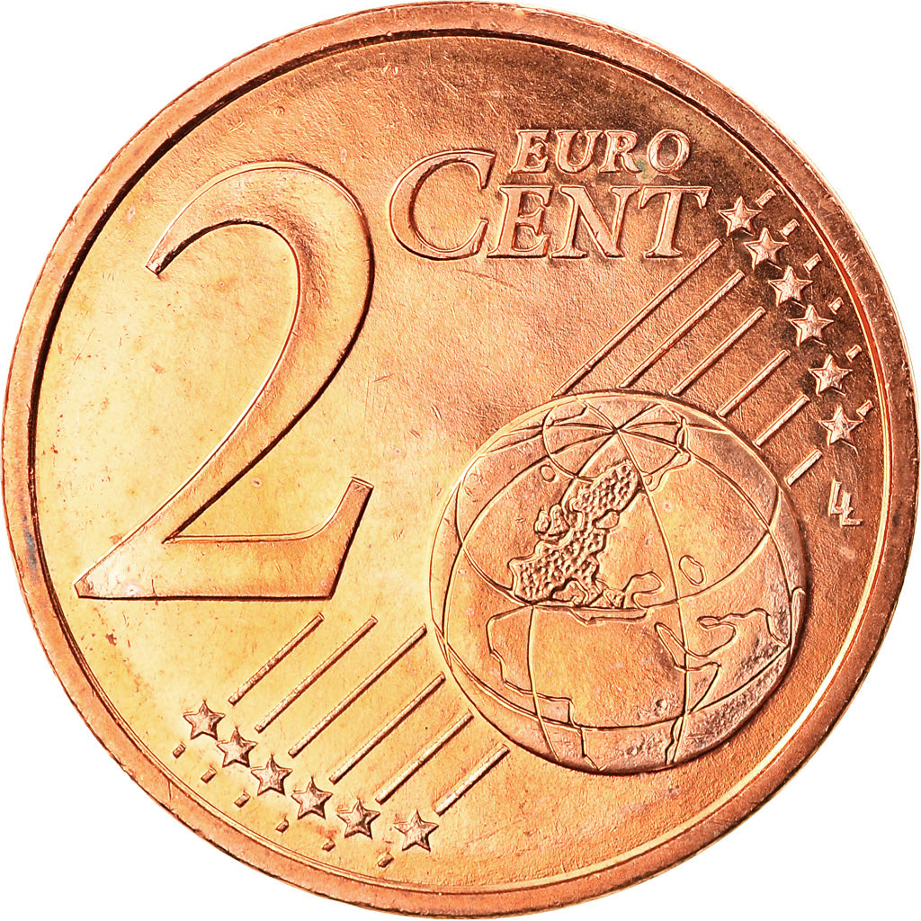 France, 2 Euro Cent, 2002, MS(65-70), Copper Plated Steel, KM:1283