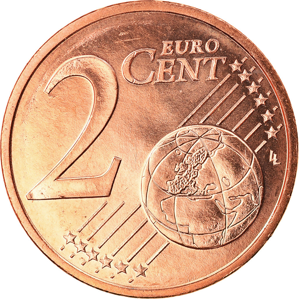France, 2 Euro Cent, 2002, MS(65-70), Copper Plated Steel, KM:1283
