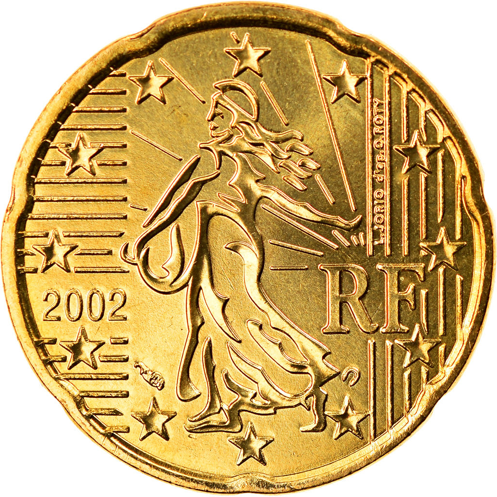 Francia, 20 Euro Cent, 2002, FDC, Ottone, KM:1286