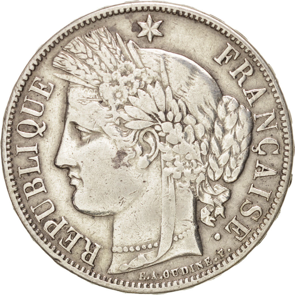 Coin, France, Cérès, 5 Francs, 1870, Paris, EF(40-45), Silver, KM:819