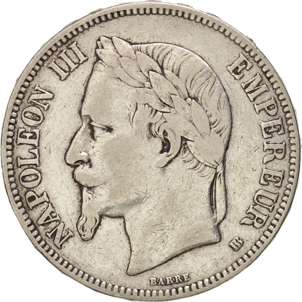 FRANCE, Napoléon III, 5 Francs, 1869, Strasbourg, KM:799.2, VF(30-35), Silve...