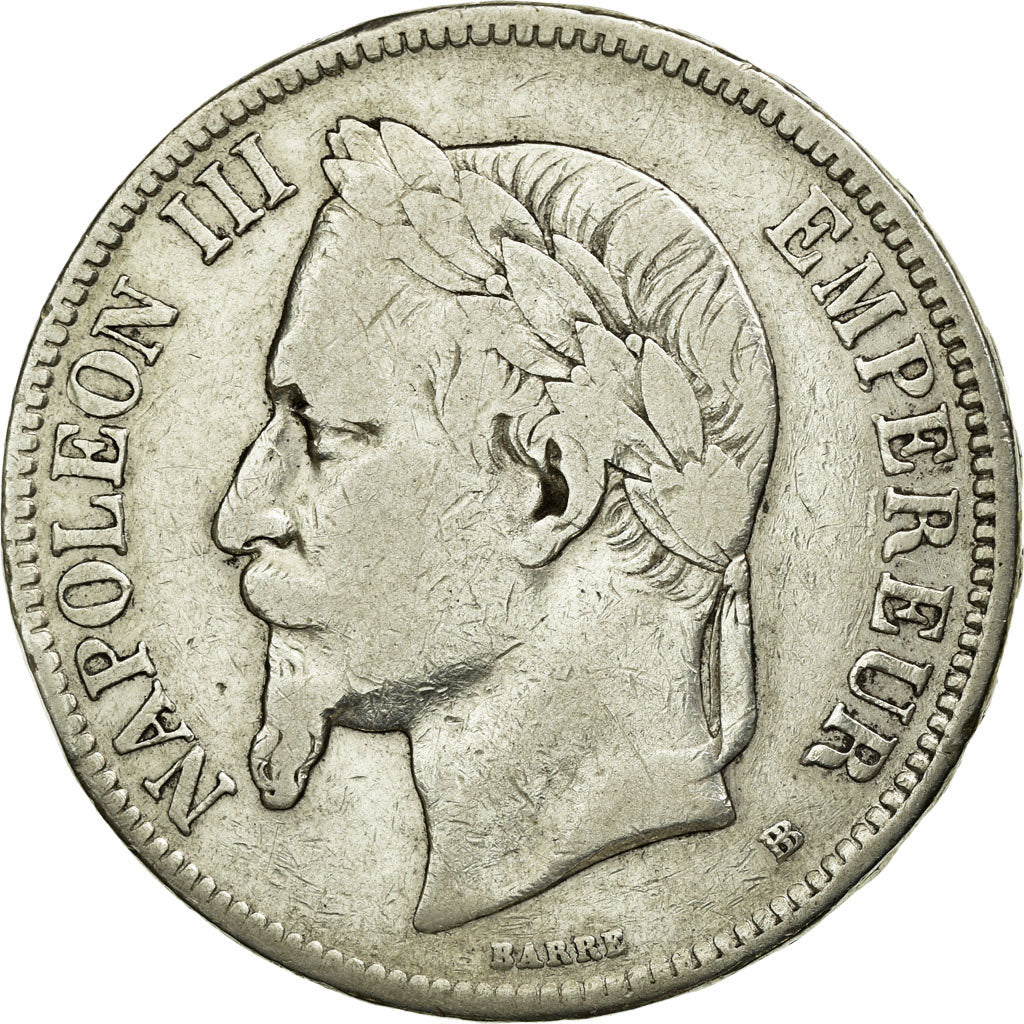Coin, France, Napoléon III, 5 Francs, 1870, Strasbourg, VF(30-35), Silver