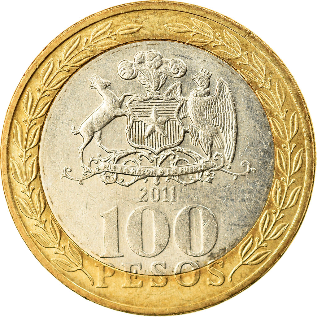 Moneda, Chile, 100 Pesos, 2011, Santiago, EBC, Bimetálico, KM:236