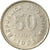 Moneda, Argentina, 50 Centavos, 1953, MBC, Níquel recubierto de acero, KM:49